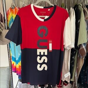 GUESS Bold Red and Navy Tee
